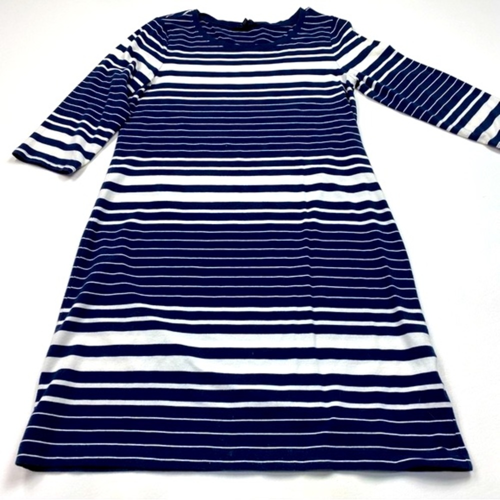 Tommy Hilfiger Blue/White Striped Pull On Dress Size Medium
